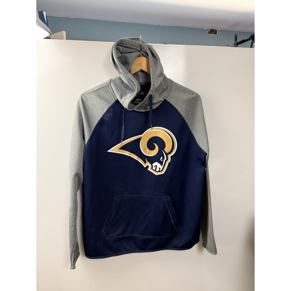 Nike Los Angeles Rams NFL Navy Gray Hoodie Women's Size L Football